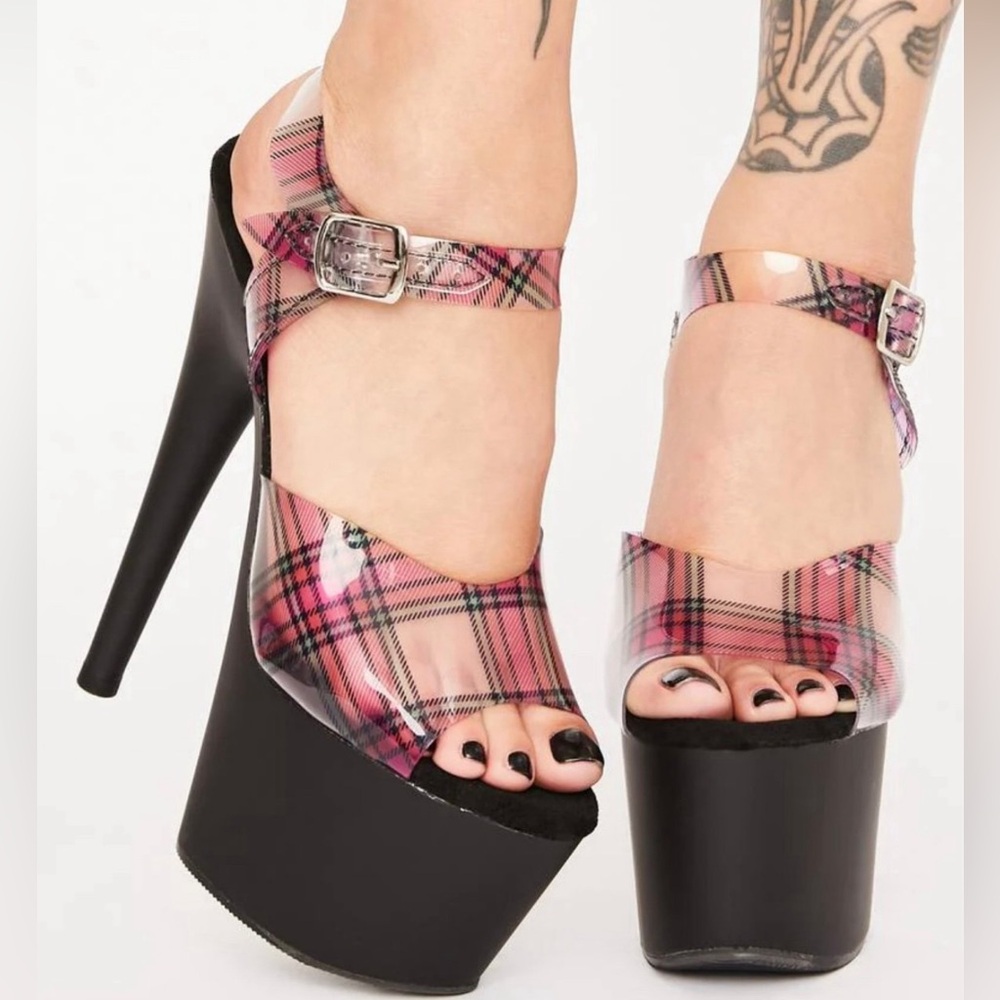 ISO Pleaser plaid heels size 11 or 12 ISO only!